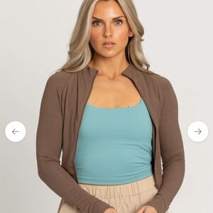 Gold Hinge zip up long sleeve top